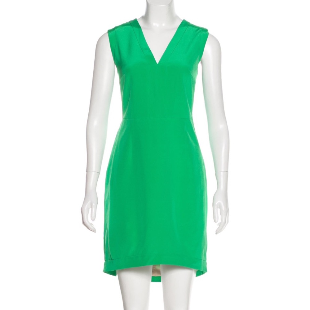 Tibi silk mini dress kelly green size 6